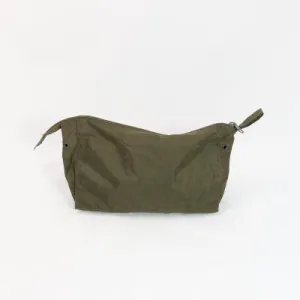 German Zip Top Wash Bag / Mini Holdall. Used / Graded. Dark Olive.